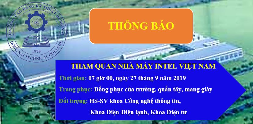 Thông báo - Tham quan Nhà máy Intel Việt Nam - năm 2019